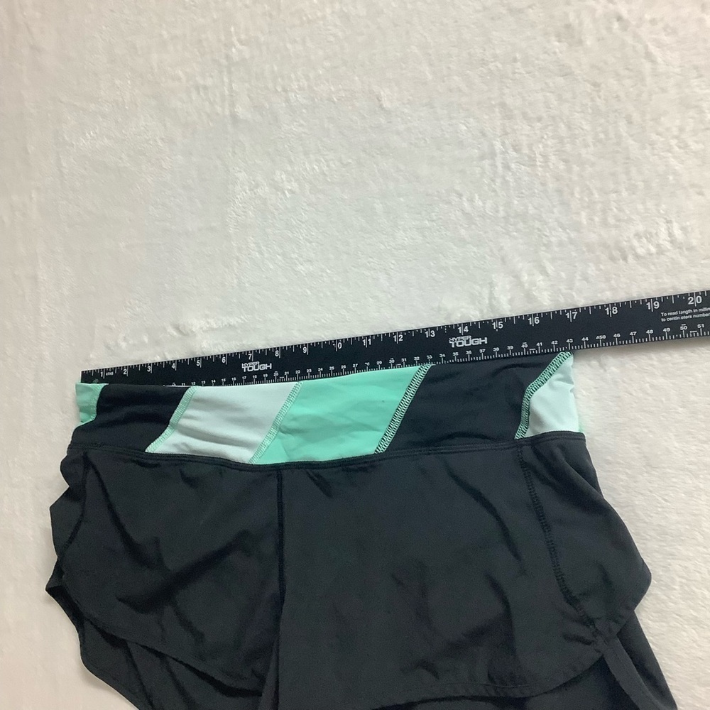 Lululemon Women’s Athletic Shorts Size 10 Black / Mint Green - Picture 7 of 8